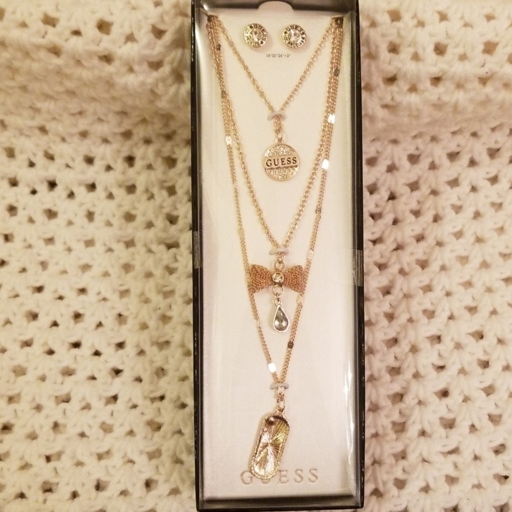 Guess Earring And Necklace
